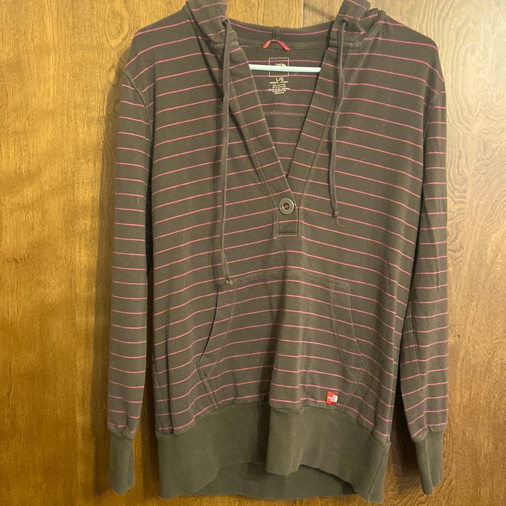 Early 2k Northface V-Neck Hoodie Womens L